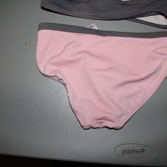 Pink & Grey 2 Pcs Justice Bikini Swimsuit Size 10 - Picture 7 of 10